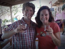 Enjoying our first wine tasting at Meson del Vino